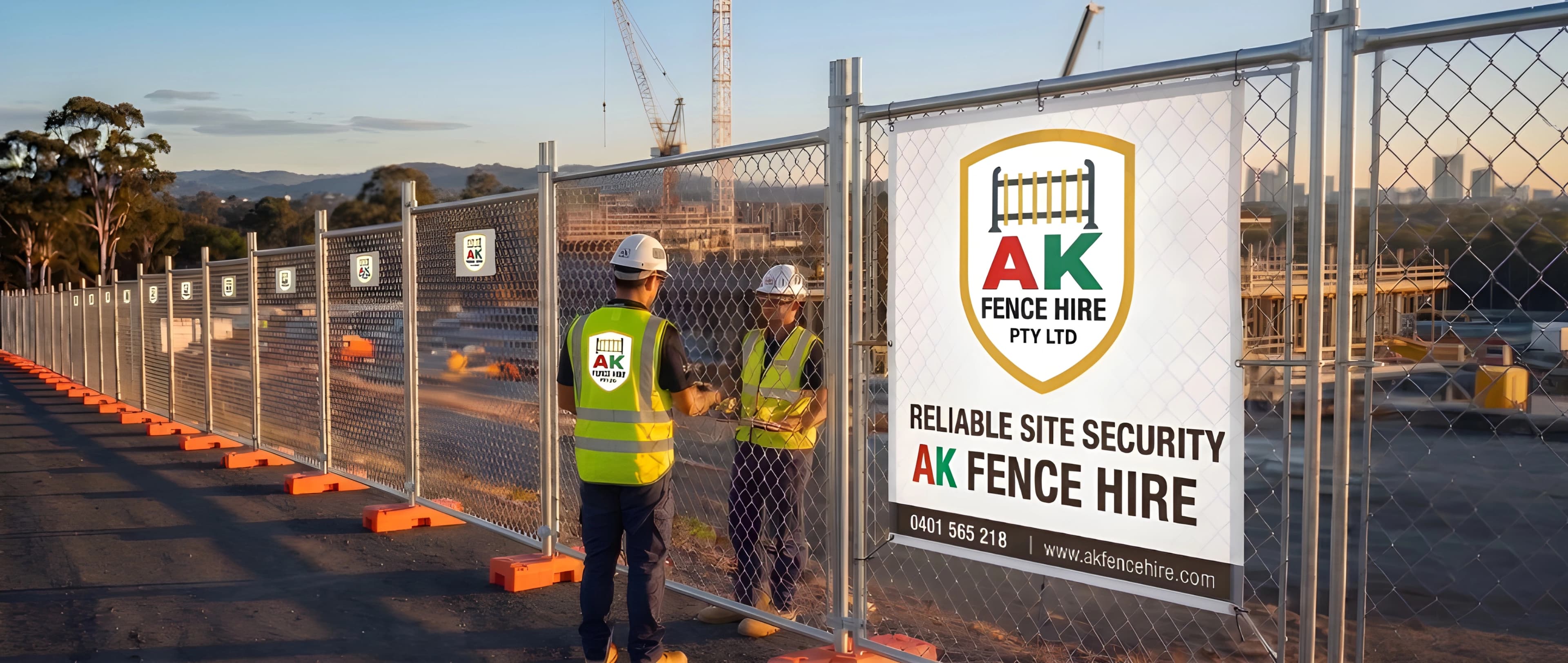Temporary fencing installation on a Brisbane construction site